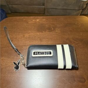 PLAYBOY Black and Cream Wristlet